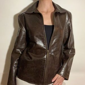 Vintage Brown Real Leather Jacket Made in Canada Size M